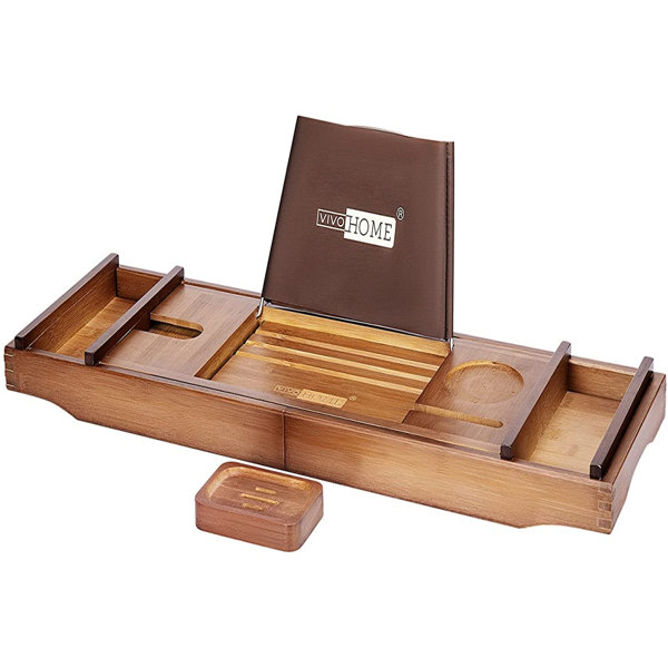 vivohome Freestanding Bamboo Bath Caddy & Reviews Wayfair